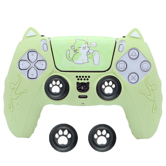 Coque Silicone PS5 Motif Patte de Chat