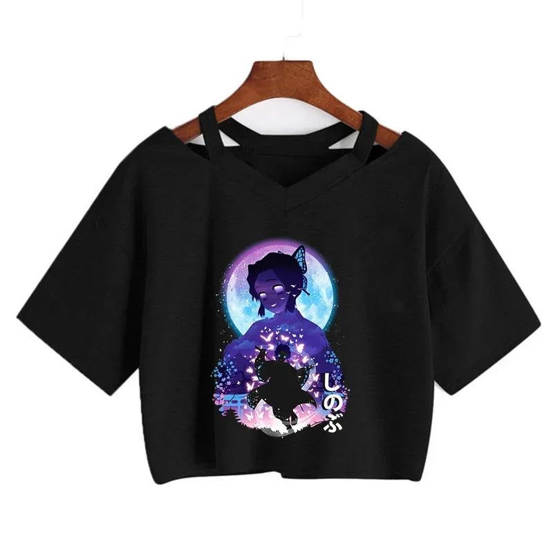 T-shirt Crop Nezuko Demon Slayer Femme