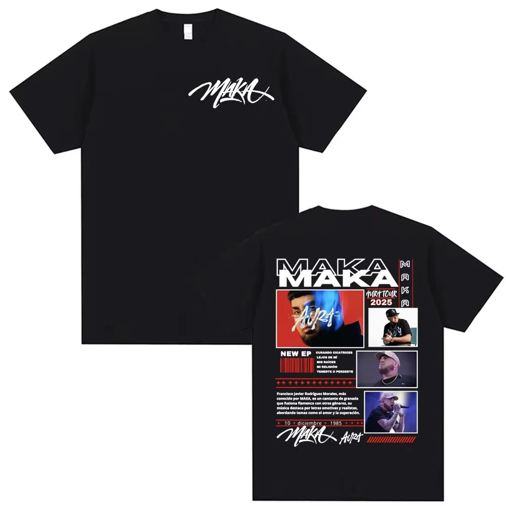 T-shirt Maka Aura Tour 2025 Vintage Harajuku Unisexe