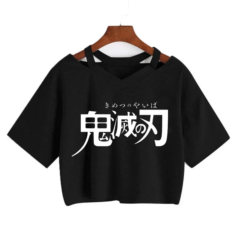 T-shirt Crop Nezuko Demon Slayer Femme
