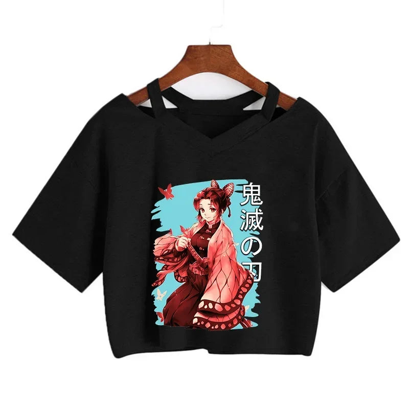 T-shirt Crop Nezuko Demon Slayer Femme
