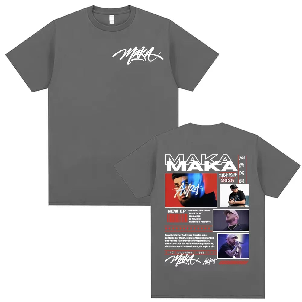 T-shirt Maka Aura Tour 2025 Vintage Harajuku Unisexe
