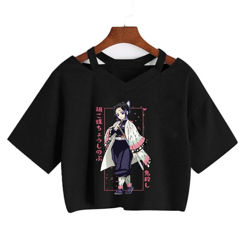 T-shirt Crop Nezuko Demon Slayer Femme