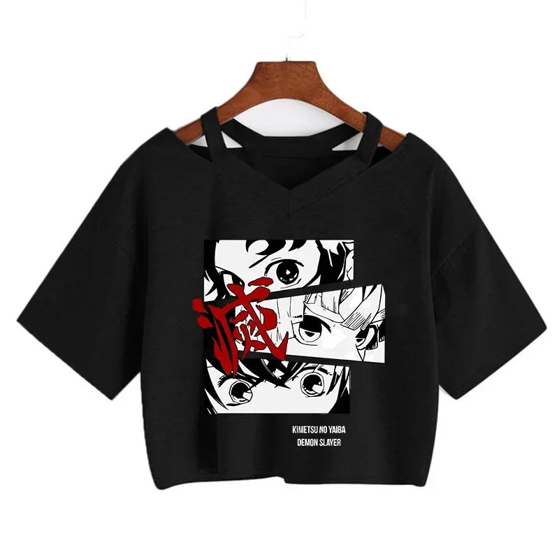 T-shirt Crop Nezuko Demon Slayer Femme