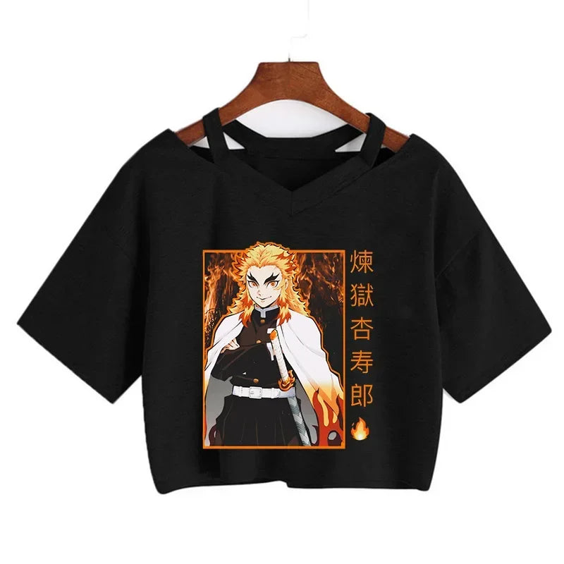 T-shirt Crop Nezuko Demon Slayer Femme