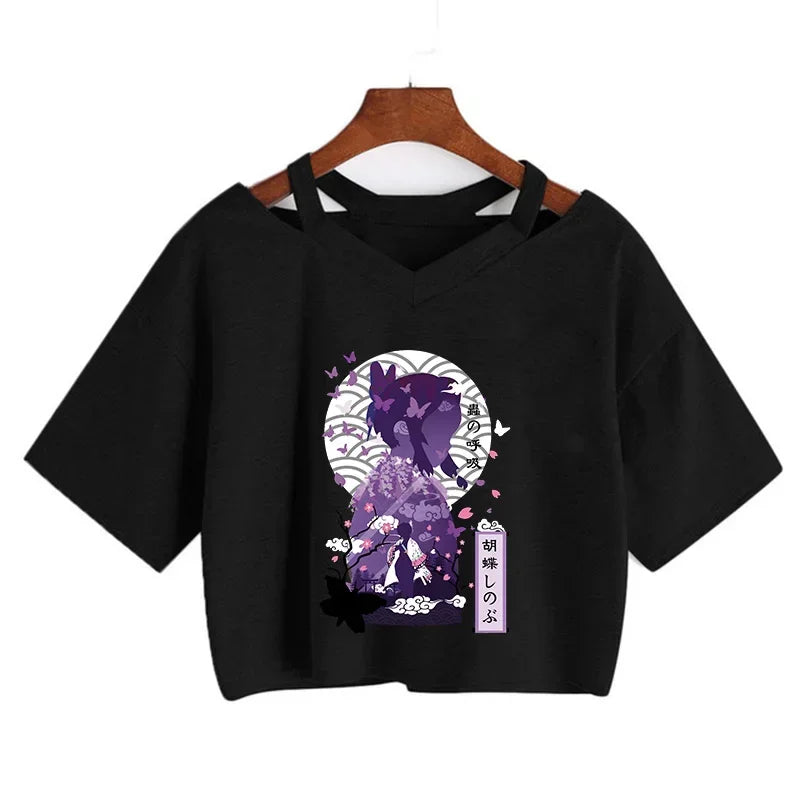 T-shirt Crop Nezuko Demon Slayer Femme