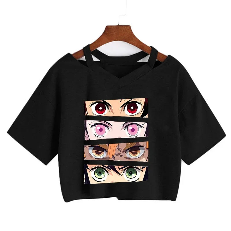 T-shirt Crop Nezuko Demon Slayer Femme