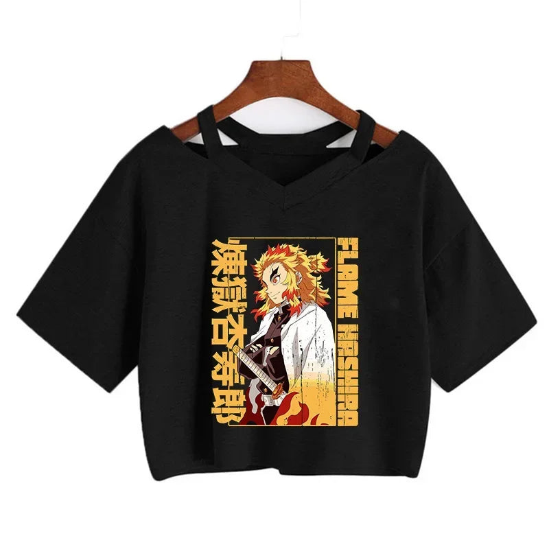 T-shirt Crop Nezuko Demon Slayer Femme