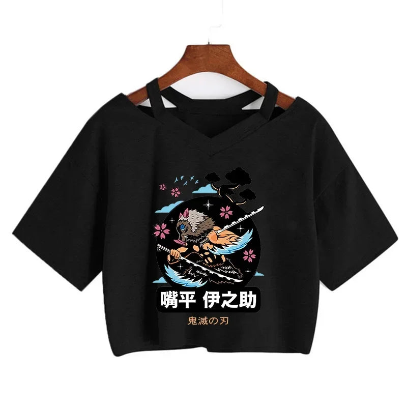 T-shirt Crop Nezuko Demon Slayer Femme