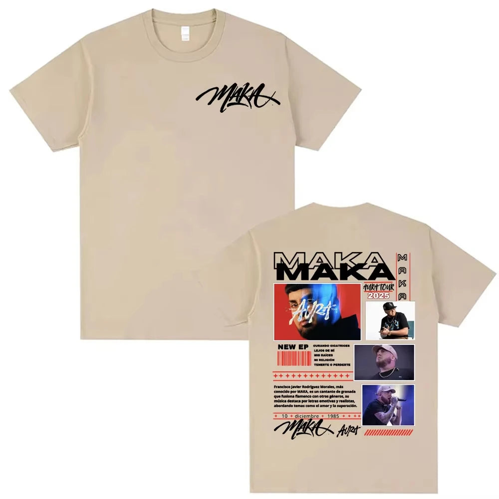 T-shirt Maka Aura Tour 2025 Vintage Harajuku Unisexe