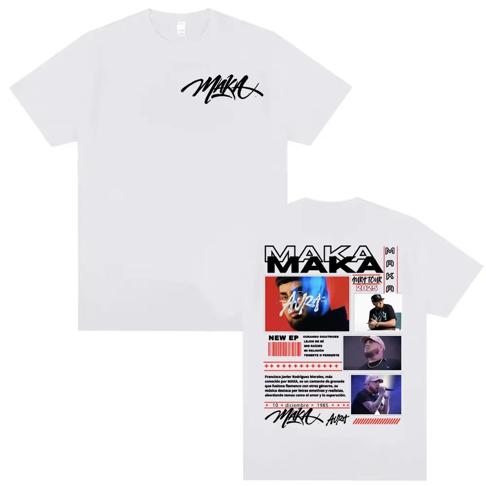 T-shirt Maka Aura Tour 2025 Vintage Harajuku Unisexe