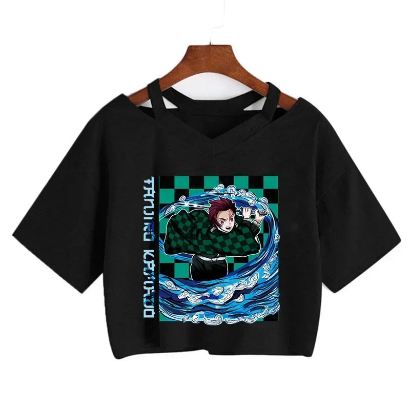 T-shirt Crop Nezuko Demon Slayer Femme