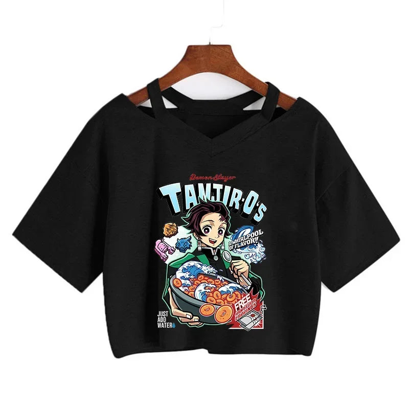 T-shirt Crop Nezuko Demon Slayer Femme