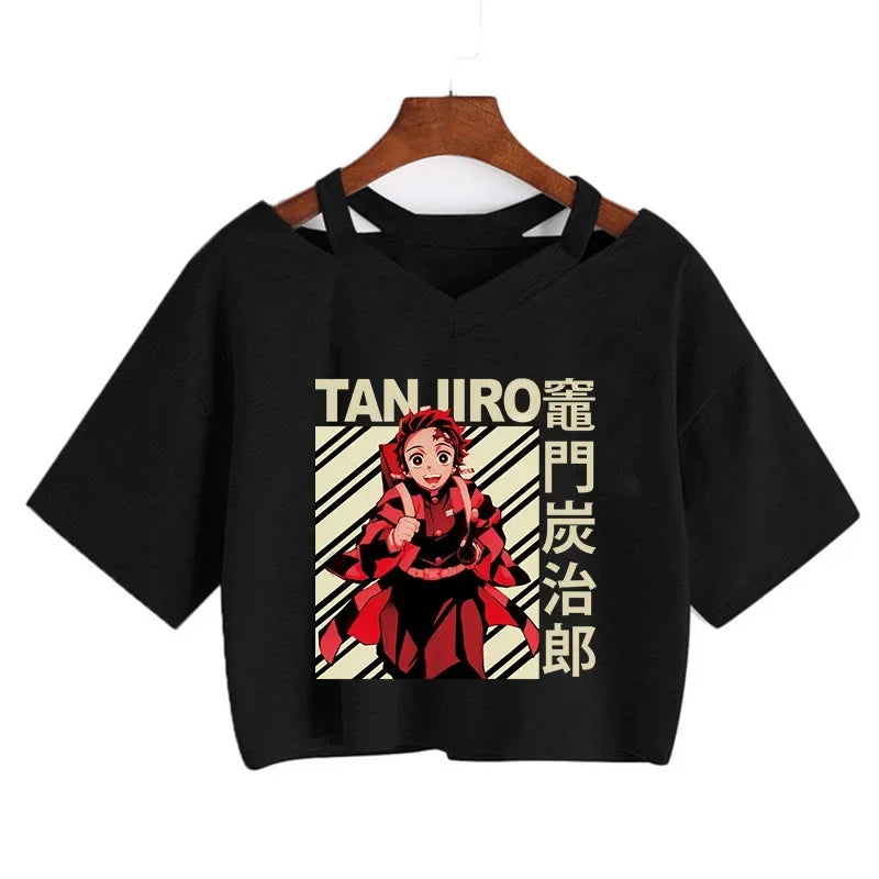 T-shirt Crop Nezuko Demon Slayer Femme