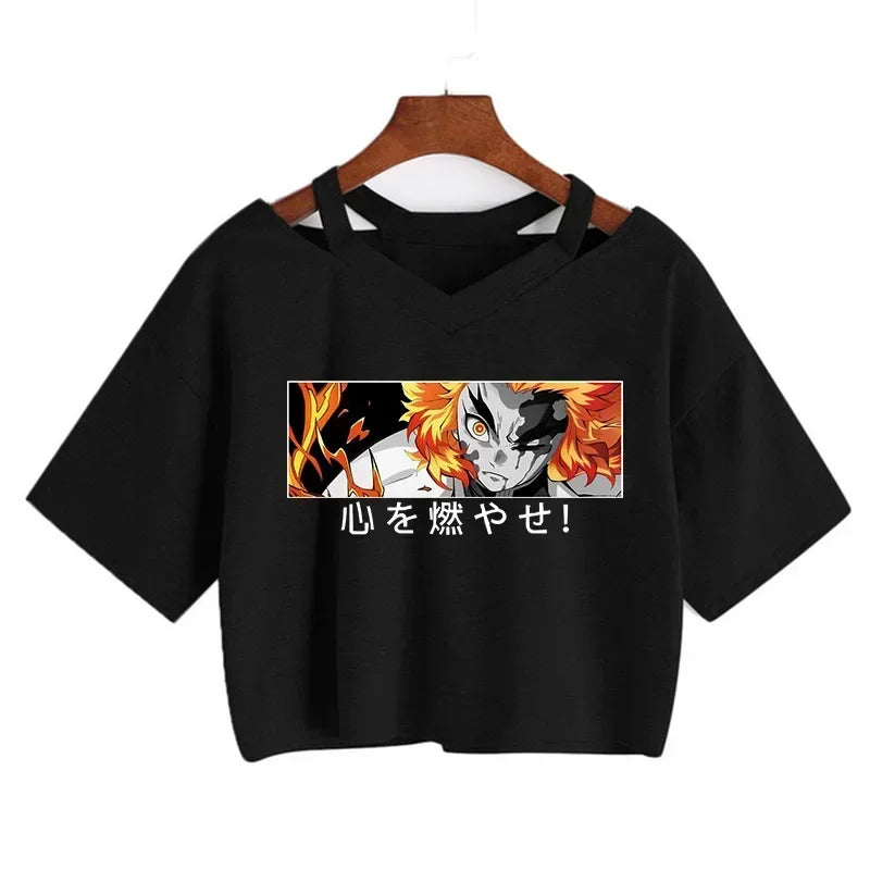 T-shirt Crop Nezuko Demon Slayer Femme