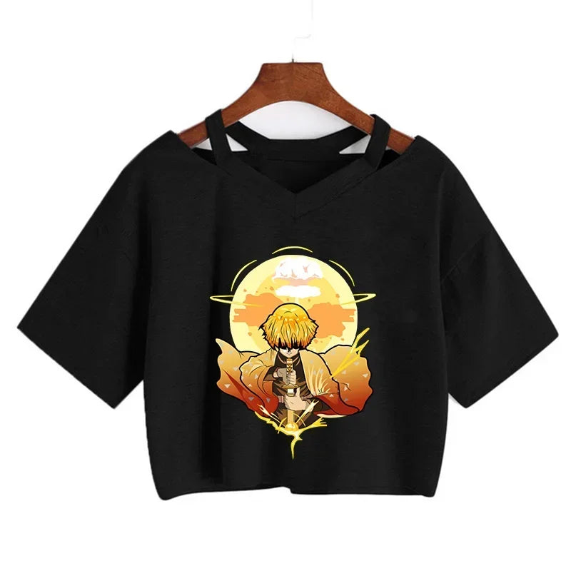 T-shirt Crop Nezuko Demon Slayer Femme