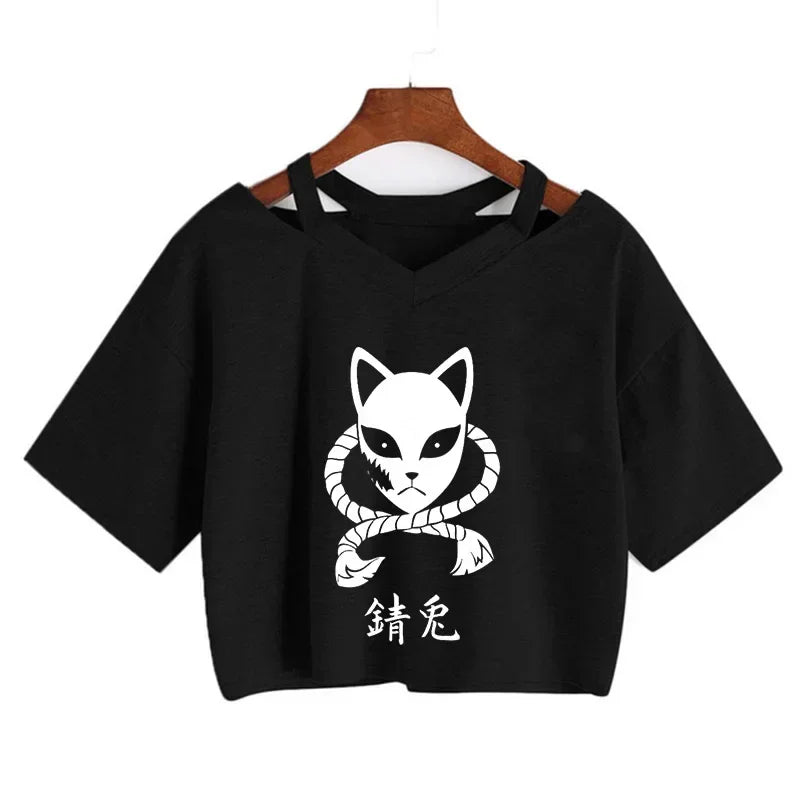 T-shirt Crop Nezuko Demon Slayer Femme
