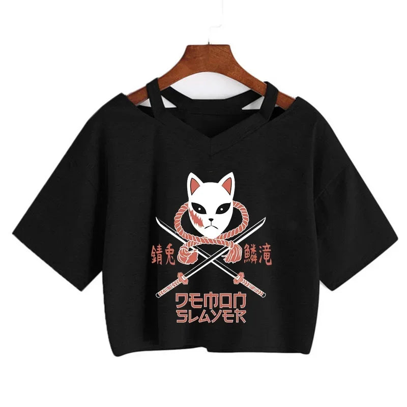 T-shirt Crop Nezuko Demon Slayer Femme