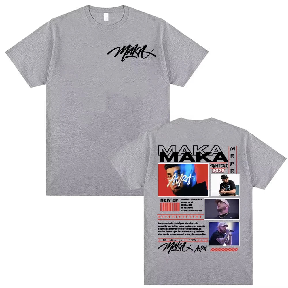 T-shirt Maka Aura Tour 2025 Vintage Harajuku Unisexe