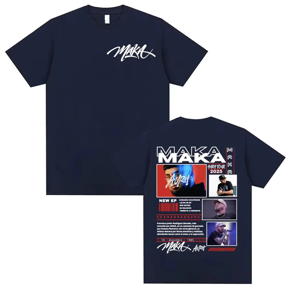 T-shirt Maka Aura Tour 2025 Vintage Harajuku Unisexe